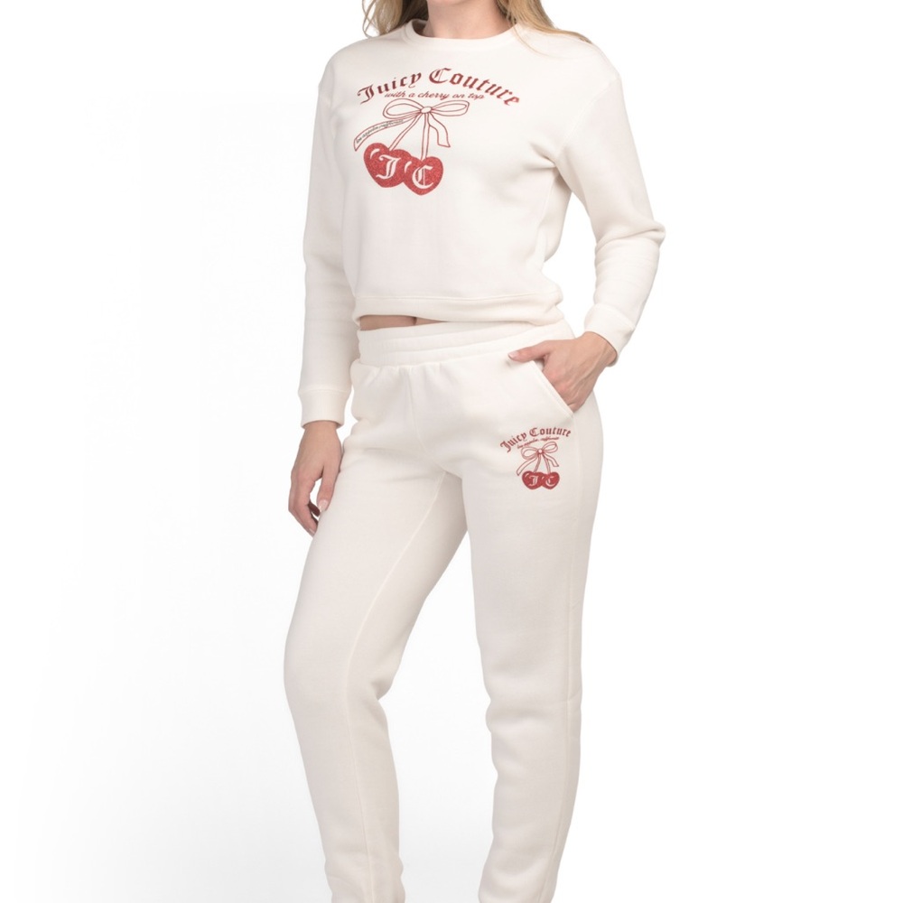 Juicy Couture Cream and Red Track Pants